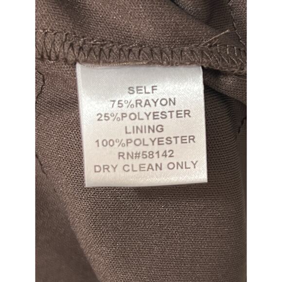 London Times Women’s Sable Brown Flutter Sleeve Cocktail Dress w/Rosette Size 6 - Picture 4 of 16